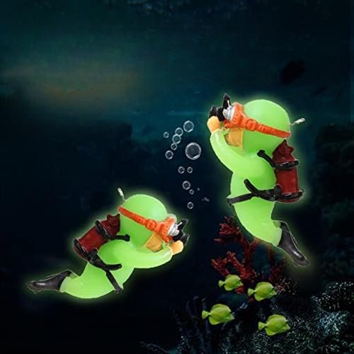 Décor Aquarium - LuminousMiniDiver™ - Photographe Vert - Aqua Malin