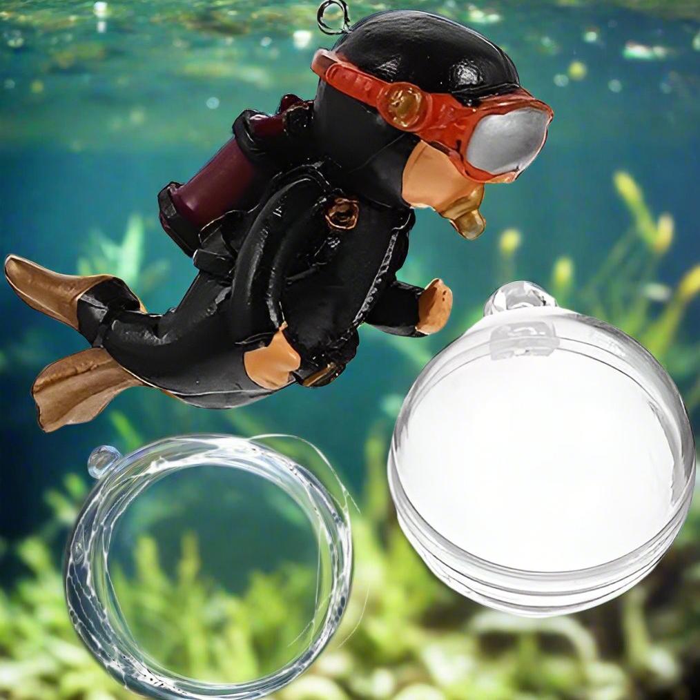 Décor Aquarium - LuminousMiniDiver™ - Plongeur Noir - Aqua Malin