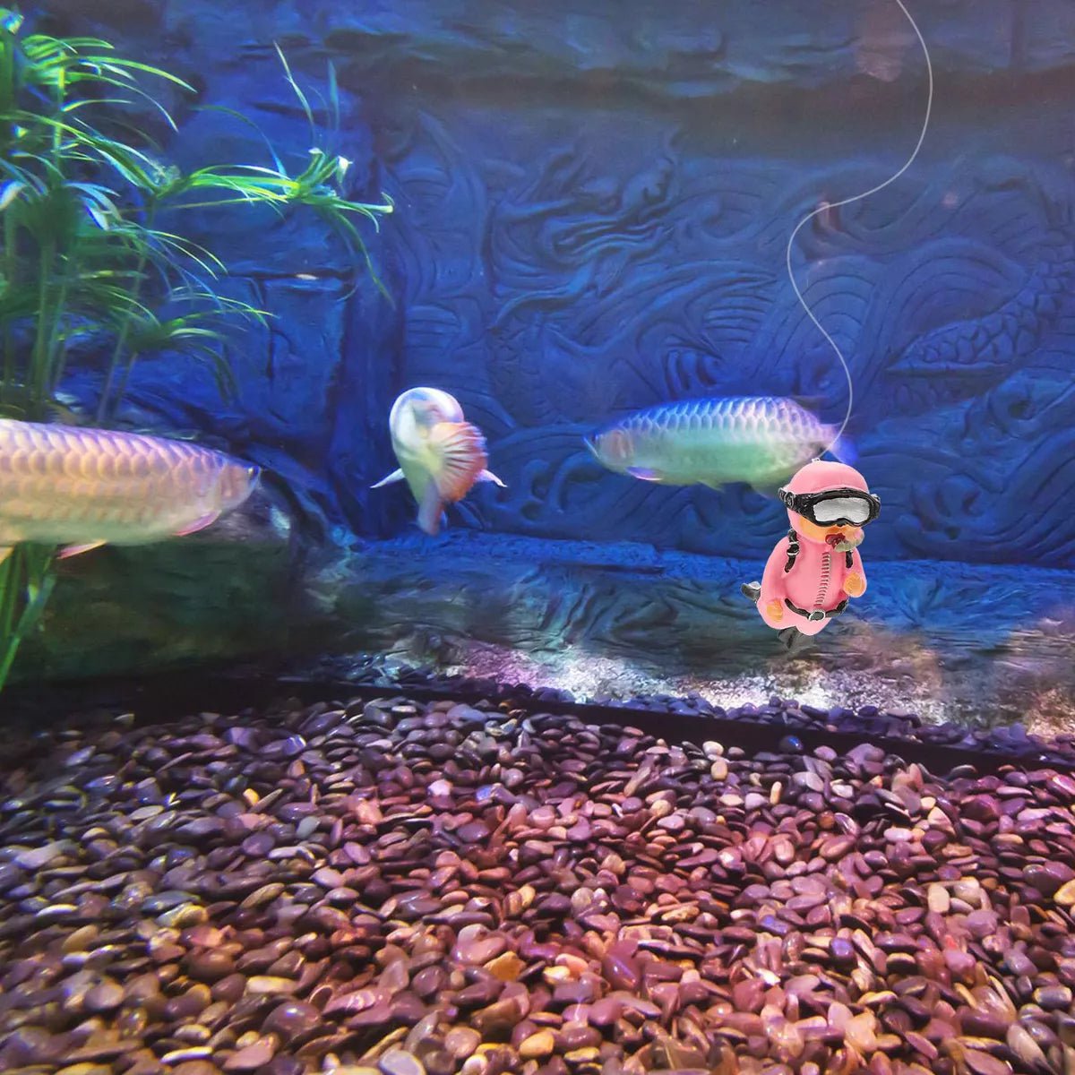 Décor Aquarium - LuminousMiniDiver™ - Plongeur Rose - Aqua Malin