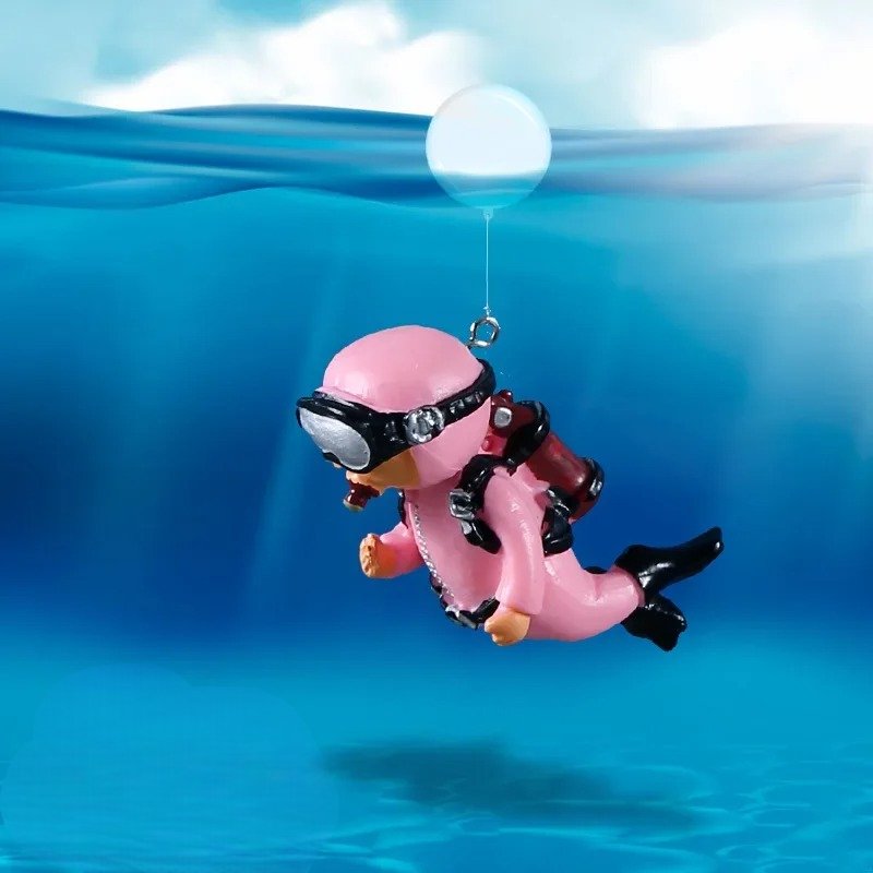 Décor Aquarium - LuminousMiniDiver™ - Plongeur Rose - Aqua Malin